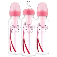 Dr. Brown's Options Narrow Bottles, 3 Pack, 8 ounce, Pink