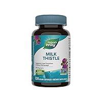 Nature's Way Milk Thistle, Supports Liver Function and Detoxification Pathways*, 175 mg Milk Thistle Seed Extract Standardized to 80% Silymarin per Serving, 120 Capsules (Packaging May Vary)
