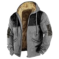 Mens Winter Heavyweight Fleece Sherpa Lined Warm Sweatshirt Big And Tall Zip Up Hoodie Jackets