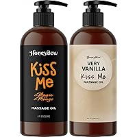 Sweet and Sensual Massage Oils for Couples - Mango and Vanilla Romantic Full Body Massage Oils with Sweet Almond Oil for Easy Gliding Special Moments - Therapeutic Grade Scented Body Oils