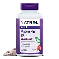 Natrol Sleep Melatonin 10mg Fast Dissolve Tablets, Nighttime Sleep Aid for Adults, 100 Strawberry-Flavored Melatonin Tablets, 100 Day Supply