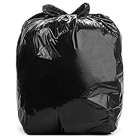 Aluf Plastics 45 Gallon 2 MIL (eq) Black Heavy Duty Trash Bags - 40