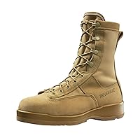 Belleville 330DES ST 8 Inch Hot Weather Steel Toe Flight Combat Boots for Men - USMC Navy Desert Tan Leather with Dri-Lex Lining and Vibram Chevron Outsole; Berry Compliant