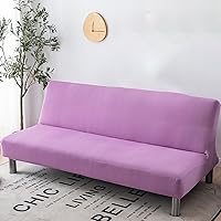 Armless Sofa Cover Furniture Protector,Stretch Sofa Slipcover Without Armrests Futon Slipcover Spandex Elastic Couch Covers for Kids Pets Dogs (Color : Q, Size : 110~140cm)