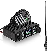 Retevis RA25 Dual Band Mobile Radio(1 Pack) Bundle with Mobile Radio Antenna(1 Pack), Long Range Mini Mobile Car Transceiver, 500 Channels DTMF LCD Display
