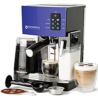 EspressoWorks 19-Bar Espresso, Cappuccino and Latte Maker 10-Piece Set - Brew Cappuccino and Latte with One Button - Espresso Machine with Milk Steamer 1250W - Coffee Gifts (Blue)