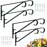 Plant Hangers Outdoor 2 Pack 15.4 Inch Metal Plant Hooks for Wall, Decorative Straight Hanging Plant Bracket for Bird Feeders, Planters, Lanterns, Wind Chimes