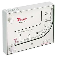 Dwyer Series Mark II 25 Molded Plastic Manometer, Inclined-Vertical Scale, 0 to 3 inH2O Measuring Range, Red Gauge Fluid, 0.826 sp. gr. (Limited Edition)