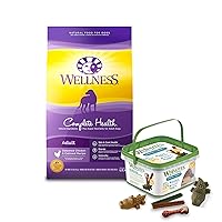 Wellness Natural Pet Food CH Adult Dog & Whimzees Pet Snack Treats, Trial Bundle, Medium - 28 Pack + 30 lb Bag