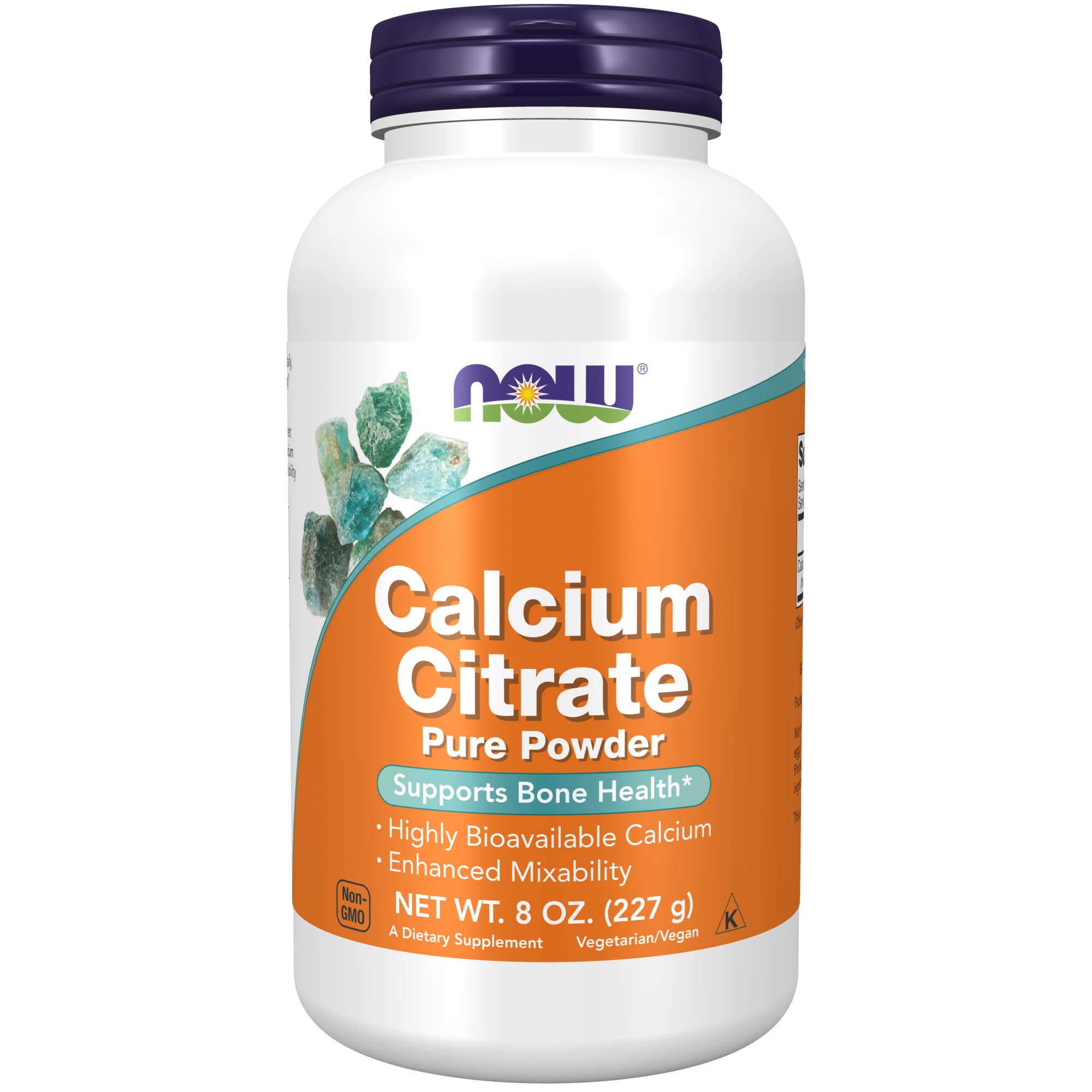 NOW Supplements, Calcium Citrate Powder, Highly Bioavailable Calcium, Supports Bone Health*, 8-Ounce