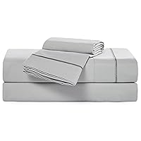 32620 Twin XL Hotel Style Premium Silky Ultra-Soft Luxury Cooling Technology Machine Washable Quick Dry Anti-Wrinkle Bedding 3-Piece Sheets and Pillowcases Set, Twin XL, Grey