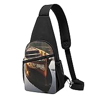 Sling Bag Crossbody for Women Fanny Pack Rusted River Boat Chest Bag Daypack for Hiking Travel Waist Bag