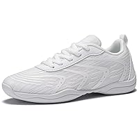 LANDHIKER Girls Cheer Shoes Youth Cheerleading Shoes White Kids Cheer Sneakers Fashion Sports Shoes Training Athletic Comfortable Lightweight Breathable Flats Shoes Size…