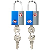 SwissGear TSA-Approved Travel Sentry Luggage Locks - Set of 2 Mini Locks with 2 Keys, Blue, One Size