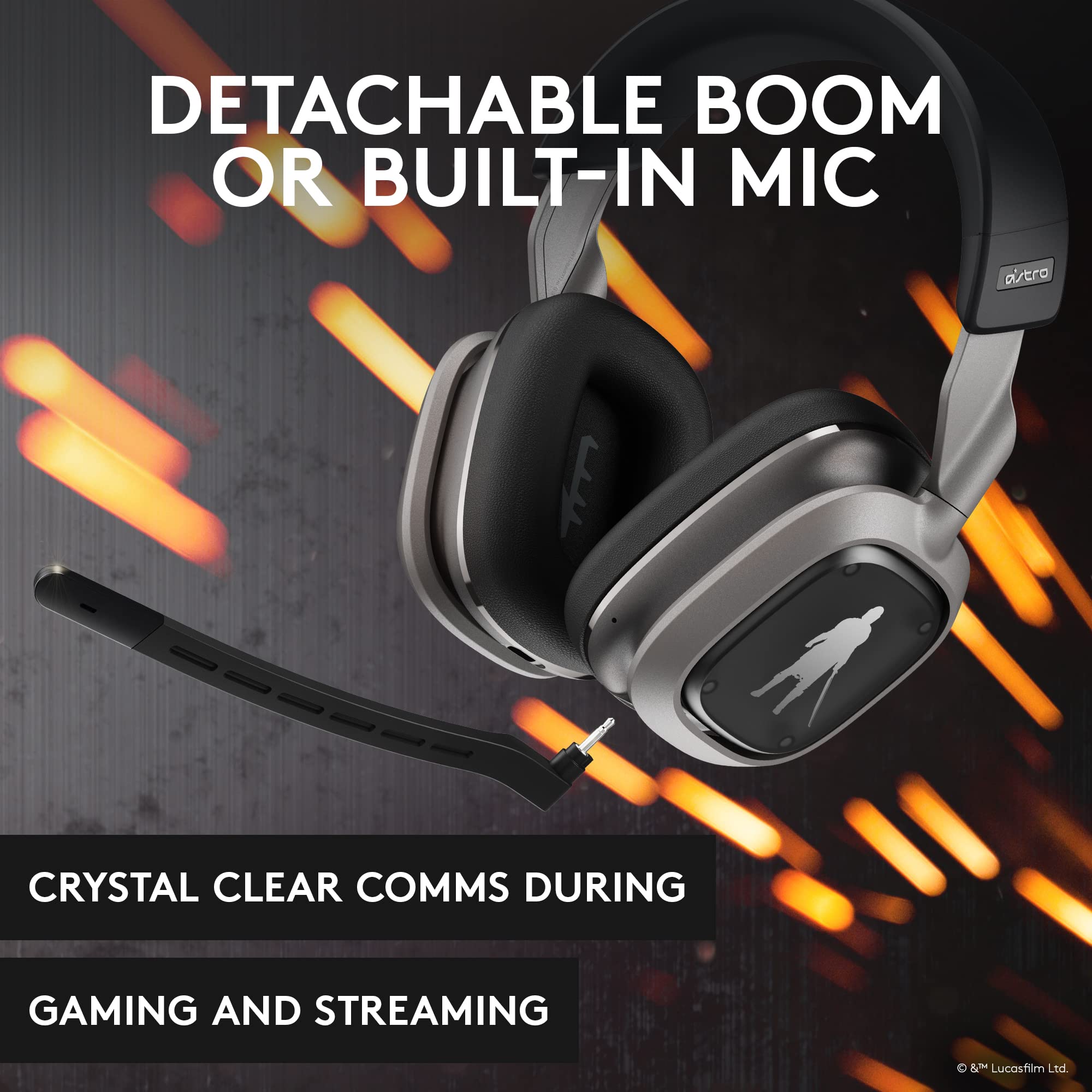 Logitech Astro A30 Lightspeed Wireless Gaming Headset for PS5 - Bluetooth, 2.4Ghz, Built-In & Detachable Mic, USB-C, 3.5mm, for Playstation, Nintendo Switch, PC - The Mandalorian Edition