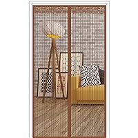 Hands Free Magnetic Screen Door with Heavy Duty Self Sealin Mesh Curtain, Keeps Bugs Out - Let Breeze in, Pet and Kid Friendly, 49x90inch, Brown, Fits Any Door, Ventilated Mesh Door Screen