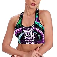 Colorful Kitten Breathable Sports Bras for Women Workout Yoga Vest Underwear Crop Tops Gym
