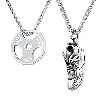 U7 Sneaker Pendant + Weight Plate Fitness Necklace Set