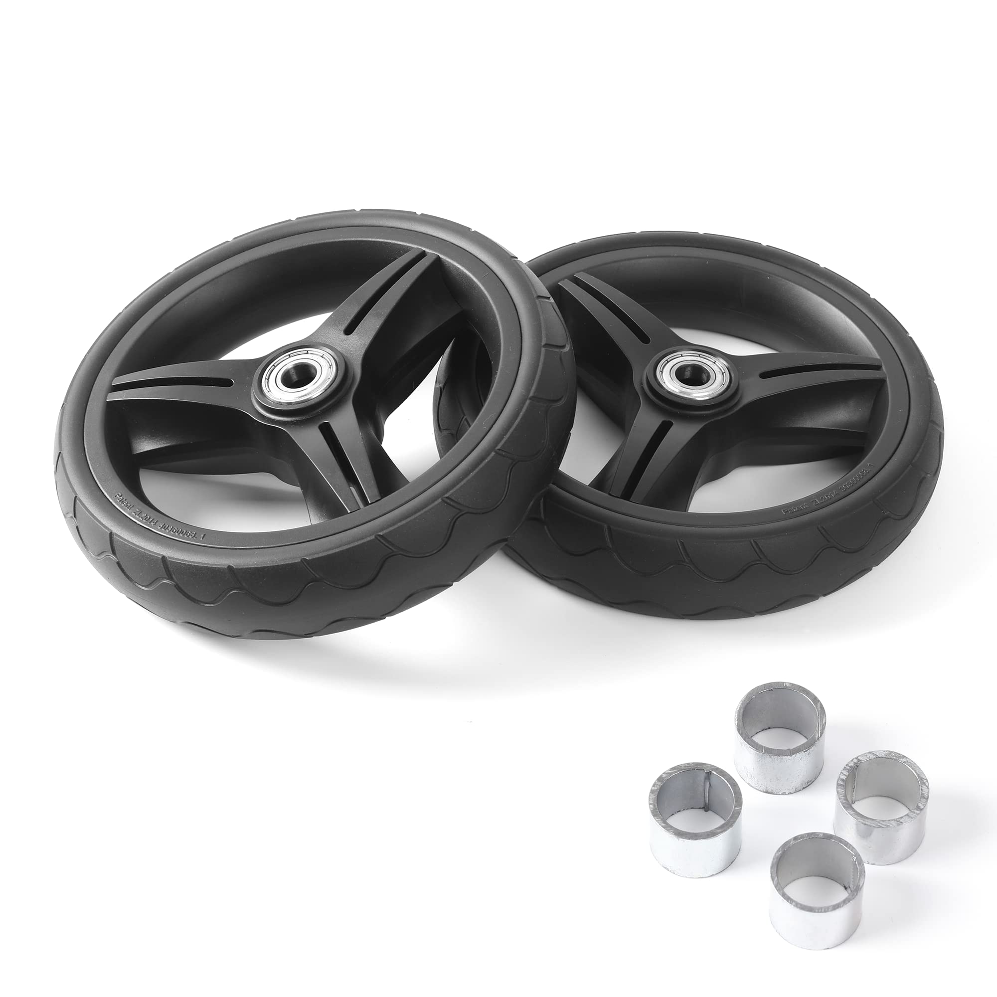 CalPalmy Front Wheels and Tires for Baby Strollers - 1.6” Hub Length and 0.488” Borehole - Fits Baby Jogger City Select and City Premier Stroller Models