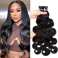 I Tip Human Hair Extensions Natural Black 1 Grams/Pcs 100 Strands/Package Pre Bonded Keratin Hair Extensions Fusion Remy Body Wave Hair Stick Tip Real Human Hair Extensions Natural Black 30 Inch