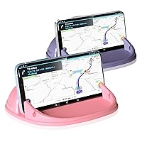 Loncaster Car Phone Holder, Pink & Purple Car Phone Mount Silicone Car Pad Mat for Various Dashboards, Slip Free Phone Stand Compatible with iPhone, Samsung, Android, GPS Devices and More