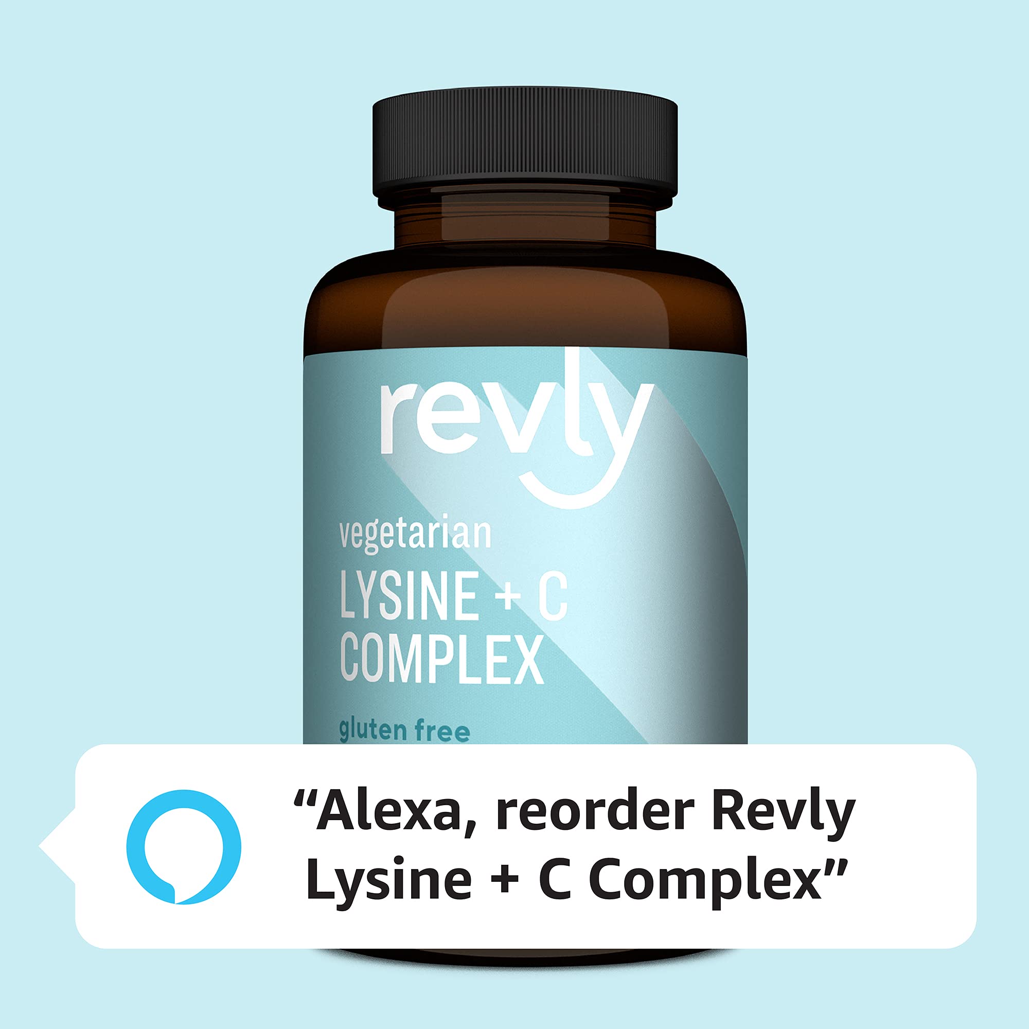 Amazon Brand - Revly Lysine + C Complex (1000 mg L-Lysine and 66 mg Vitamin C) (2 per Serving), Supports Immune Health, 90 Tablets, Gluten Free