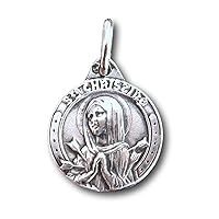 Sterling Silver St Christine/Christina Medal - Patron of Archers - Antique Reproduction