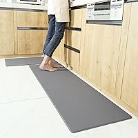 Solid Color Anti-Oil Kitchen mat Household Waterproof Anti-Slip mat can be scrubbed 44 * 150cm Onyxgray