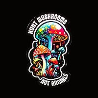 Psychedelic Trippy Mushroom Decal, Animal Rights Vegan Sticker, Cool Mental Health Art, Groovy Activist Gift