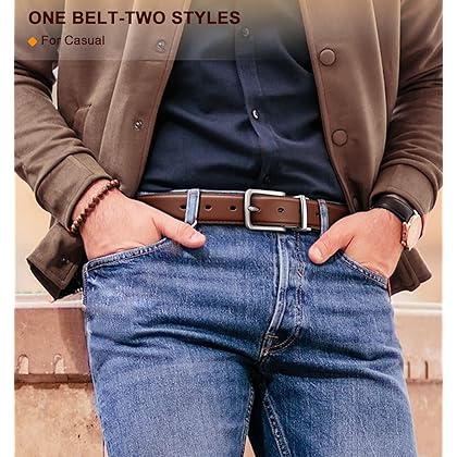 BULLIANT Men's Belt, Reversible Belt 1.25