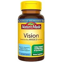 Vision Based on the AREDS 2 Formula, Eye Vitamins with Lutein & Zeaxanthin, Vitamin C, Vitamin E, Zinc and Copper for Healthy Vision and Eye Function Support, 60 Softgels, 30 Day Supply