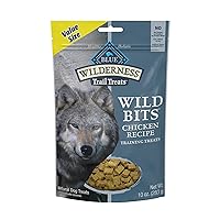 Blue Buffalo Wilderness Trail Treats Wild Bits High Protein Grain Free Soft-Moist Training Dog Treats, Chicken Recipe 10-oz bag