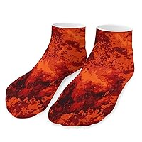 Abstract Fire Flames Red Camo Ankle Socks Low-Cut Athletic Running Socks for Men and Women