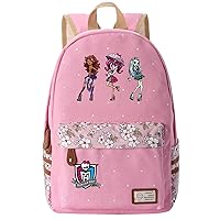 Sturdy Monster High Graphic Backpack Cute Cartoon Knapsack-Lightweight Daypack for Travel,Outdoor