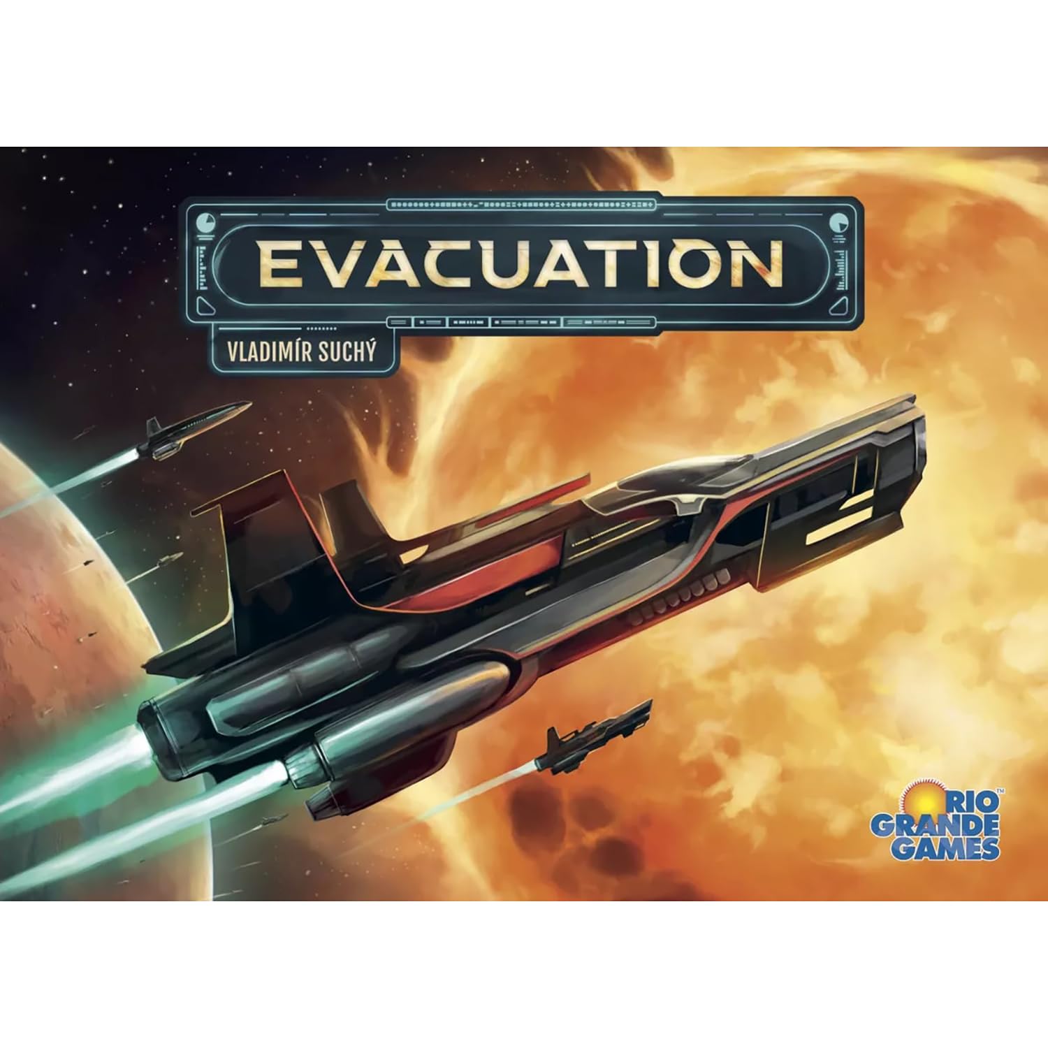 Rio Grande Games: Evacuation - Strategy Board Game, Space Civilization Building, Resource Management, Apocalyptic, Ages 14+, 1-4 Players, 90-120 Min