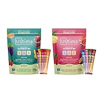 Ultima Replenisher Daily Electrolyte Drink Mix – Tropical Variety & 5-Flavor Variety, 20 Stickpacks – Hydration Packets with 6 Electrolytes & Minerals – Keto, Non-GMO & Sugar-Free Electrolyte Powder