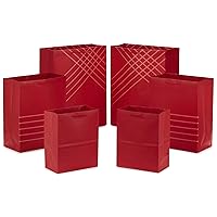 Hallmark Red Gift Bag Bundle in Assorted Sizes (Pack of 6: 2 Medium 9