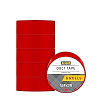 Scotch Duct Tape, Cherry Red, 1.88-Inch by 20-Yard, 6-Pack
