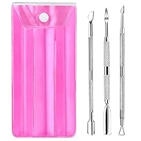 YGDZ Cuticle Pusher, 3PCS Gel Nail Polish Cuticle Remover Nail Cuticle Pusher Stainless Steel Manicure Pedicure Tools Metal Cuticle Peeler Scraper for Fingernails and Toenails