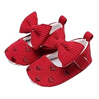High Tops for Girls Size 4 Infant Girls Single Shoes Heart Embroider Bowknot First Walkers Shoes Size 6 Shoes Toddler