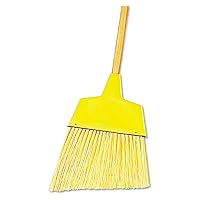Boardwalk BWK932ACT Plastic Bristle Angler Brooms with 53 in. Wood Handle - Yellow (12/Carton)