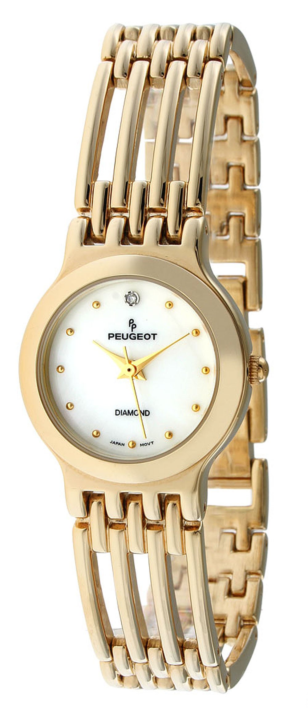 Peugeot Women's 771G Gold-Tone Genuine Diamond Bracelet Watch