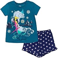 Disney Princess T-Shirt and French Terry Shorts Outfit Set Infant to Big Kid