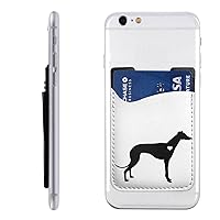 Greyhound Silhouette Leather Mobile Phone Wallet Cute Card Holder Credit Card Holder Id Protective Cover Mobile Phone Back Pocket