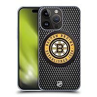 Head Case Designs Officially Licensed NHL Puck Texture Boston Bruins Hard Back Case Compatible with Apple iPhone 15 Pro