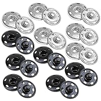 Willrain Sewing Snaps,120 Sets 8 mm and 10 mm,Black and Silver