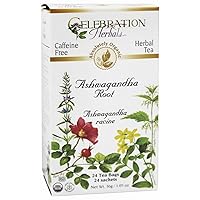 CELEBRATION HERBALS Ashwagandha Root Organic 24 Bag, 0.02 Pound