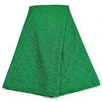 African Lace Fabric French Nigerian Embroidered Cord Lace Fabric for Women Wedding Party Dress Silk Milk Lace 713LD (Green)