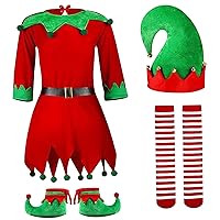 Costumes Eel for Children 1 Cute Set Classic Adjustable Belt Elf Polyester Christmas Costume for Children for Carnival of the cosplay stage, for 110 cm children