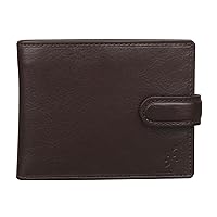 Men's RFID Blocking Leather Wallet Id Window Credit Debit Card Holder Coin Pocket (Brown) 825